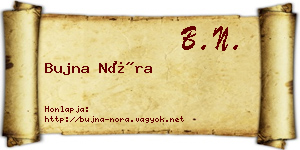 Bujna Nóra névjegykártya