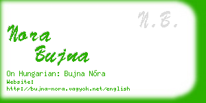 nora bujna business card