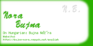 nora bujna business card